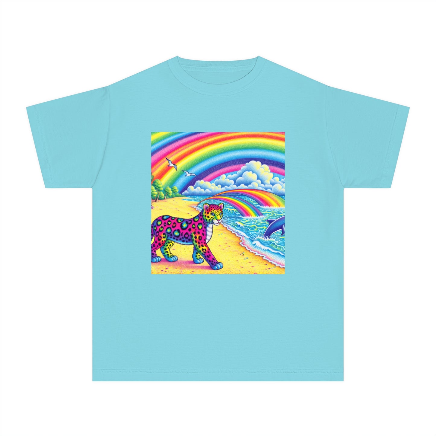 Beach Girl Miami's Leopard Cub Rainbow Youth Midweight Tee