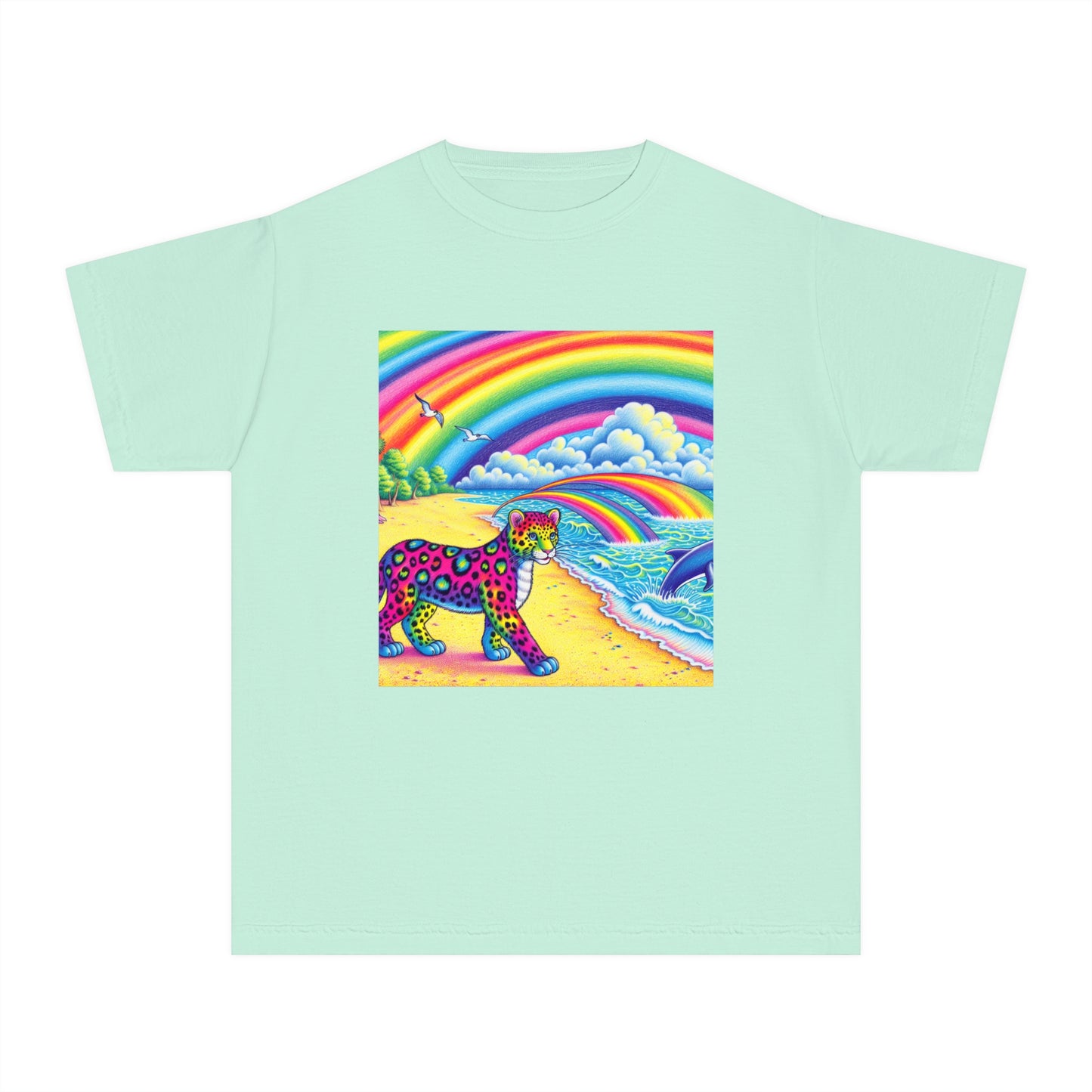 Beach Girl Miami's Leopard Cub Rainbow Youth Midweight Tee