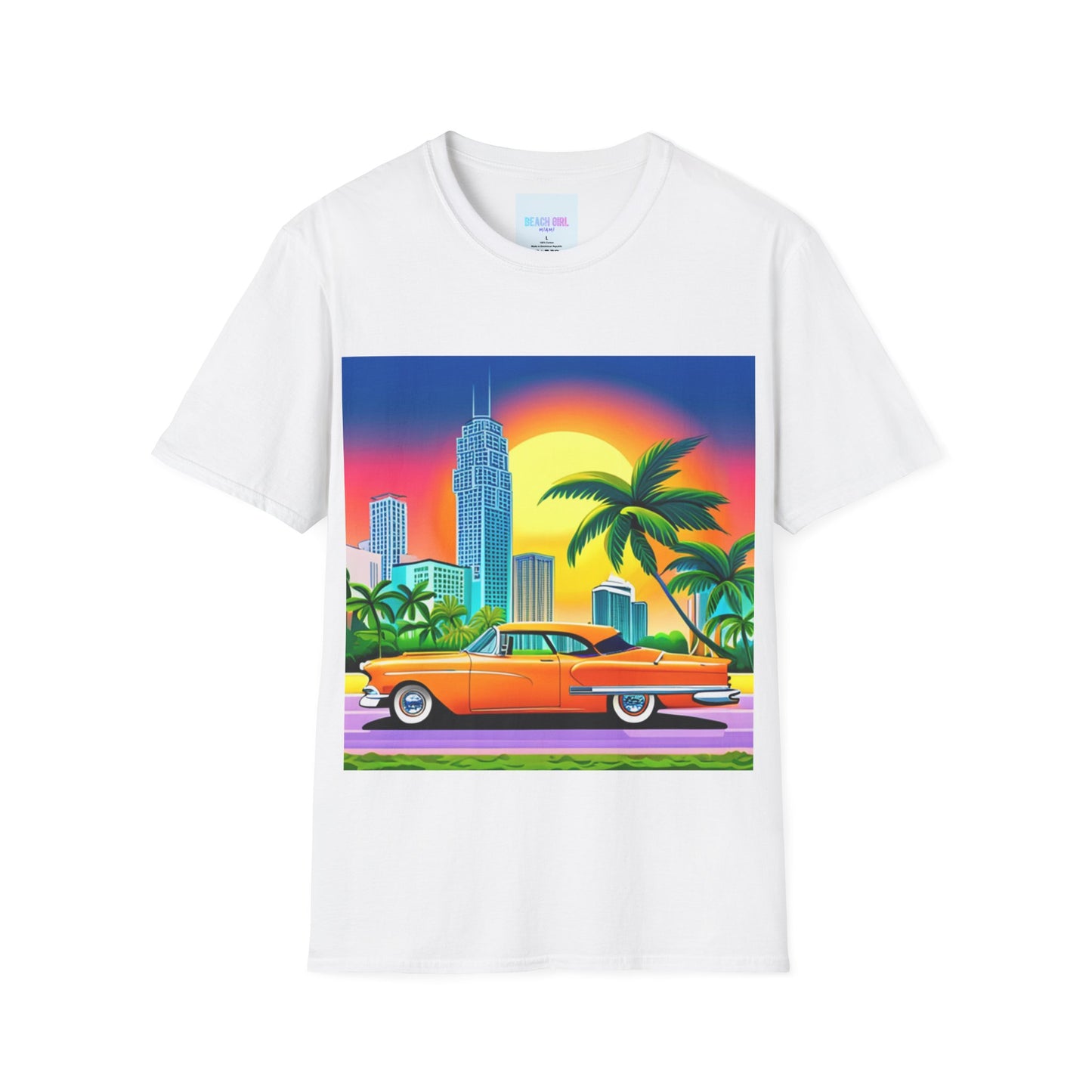 Get in O Beach Girl Miami’s Unisex Softstyle T-Shirt