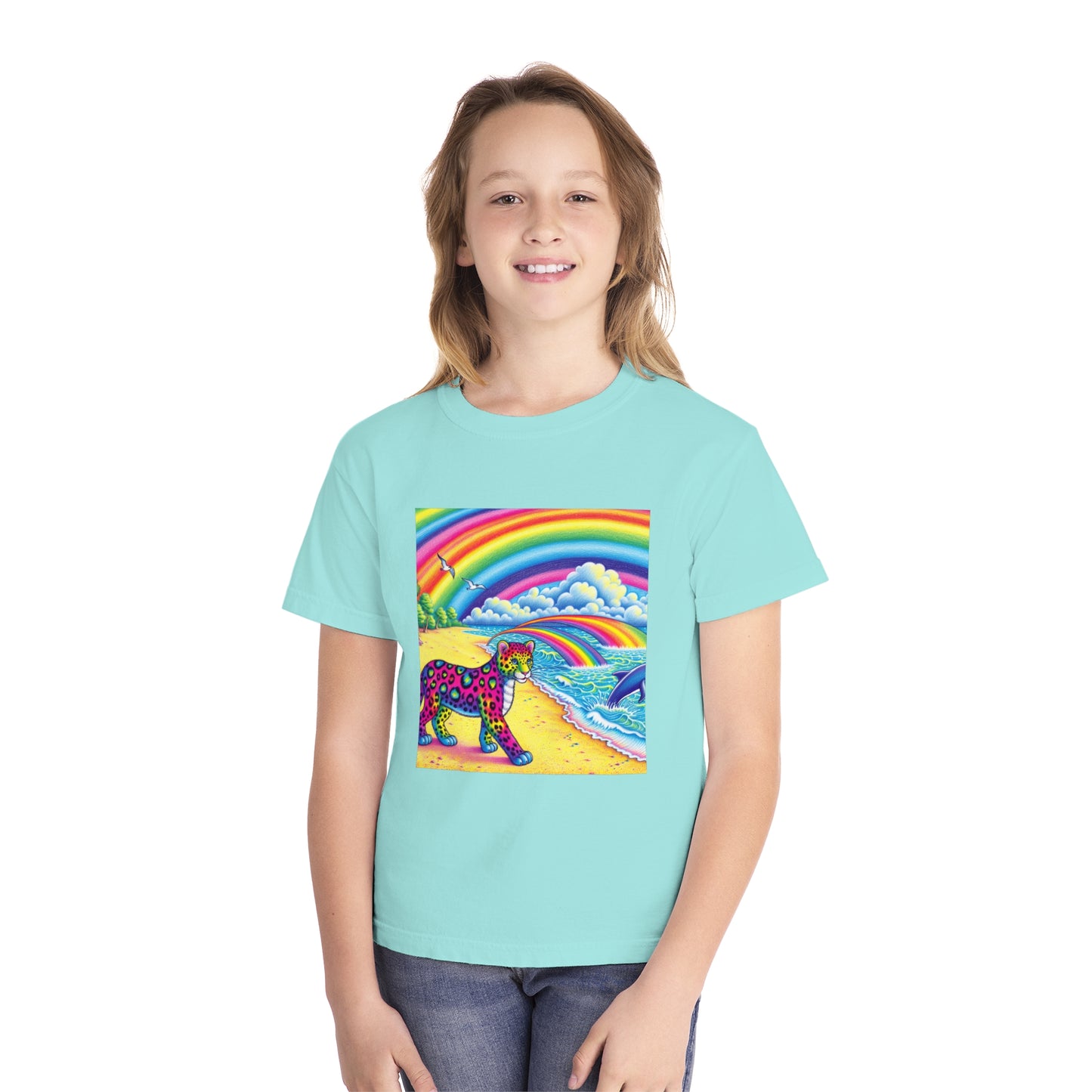 Beach Girl Miami's Leopard Cub Rainbow Youth Midweight Tee