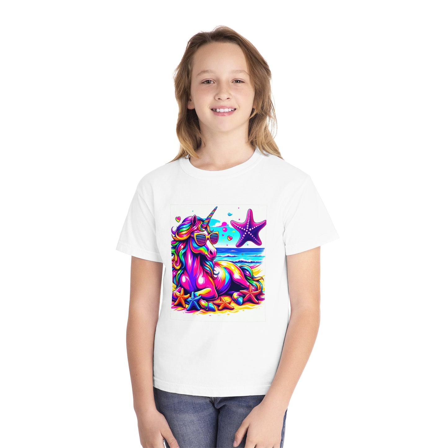 Beach Girl Miami's Unicorn Starfish Youth Midweight Tee