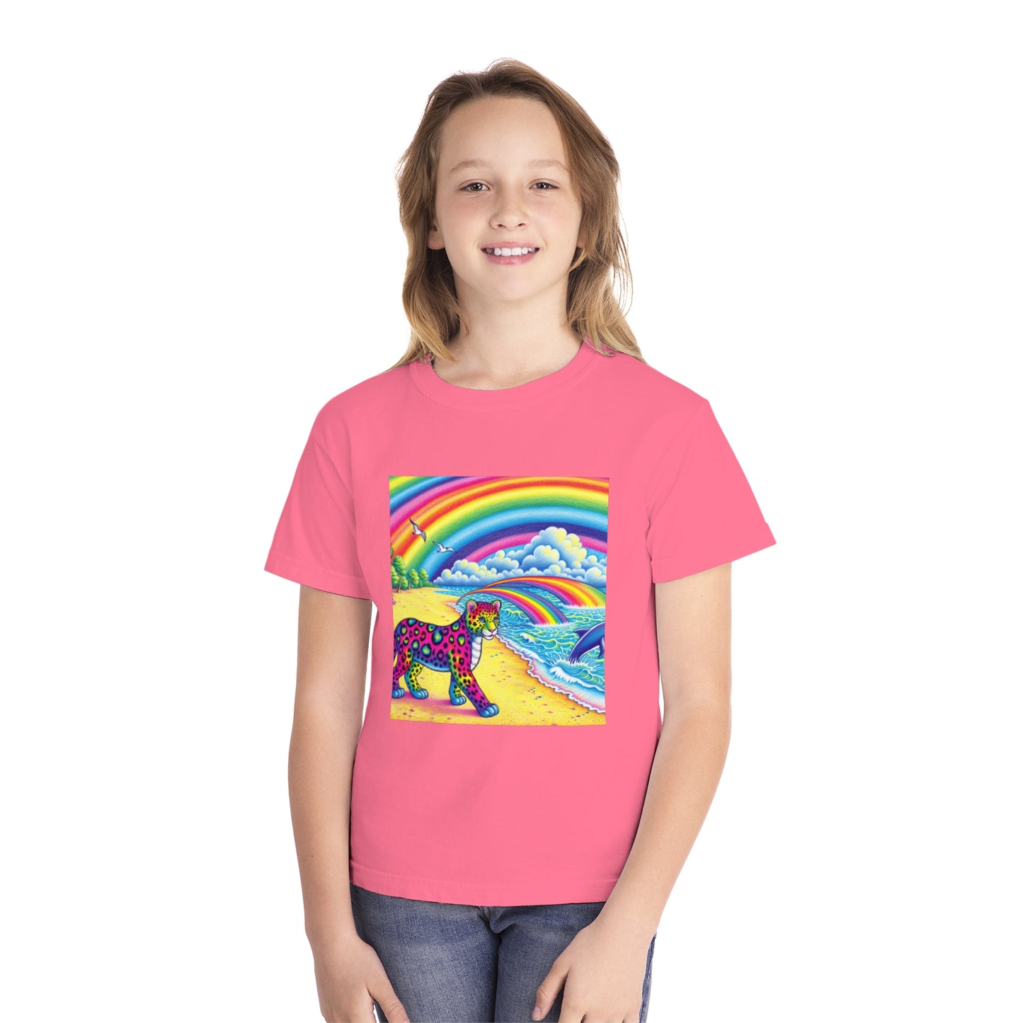 Beach Girl Miami's Leopard Cub Rainbow Youth Midweight Tee