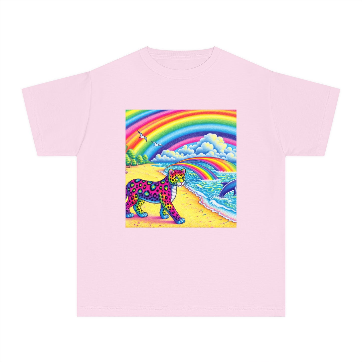 Beach Girl Miami's Leopard Cub Rainbow Youth Midweight Tee