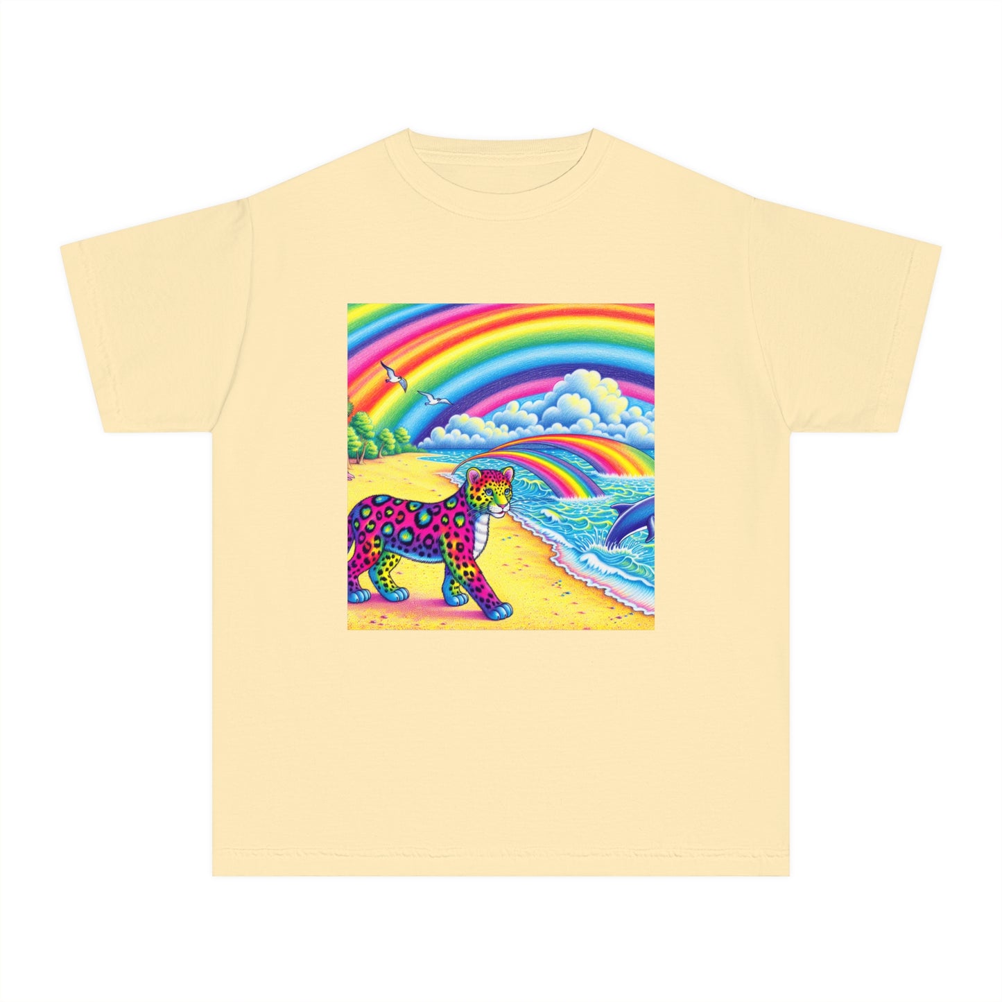 Beach Girl Miami's Leopard Cub Rainbow Youth Midweight Tee