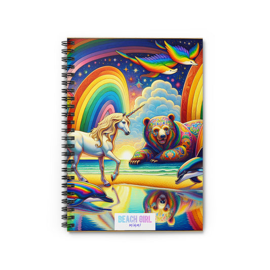 Beach Girl Miami's Multiverse Spiral Notebook - Ruled Line