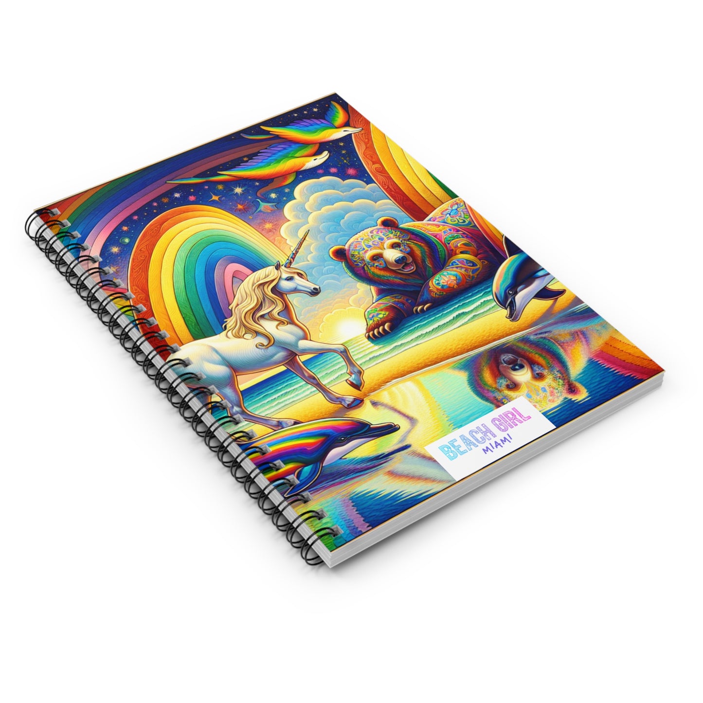 Beach Girl Miami's Multiverse Spiral Notebook - Ruled Line