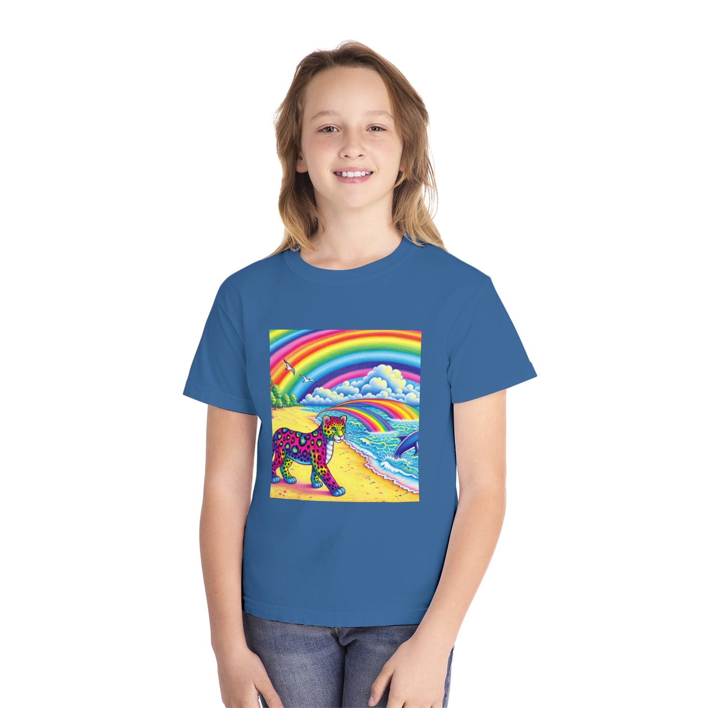 Beach Girl Miami's Leopard Cub Rainbow Youth Midweight Tee