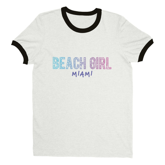 Beach Girl Miami Unisex Ringer T-shirt